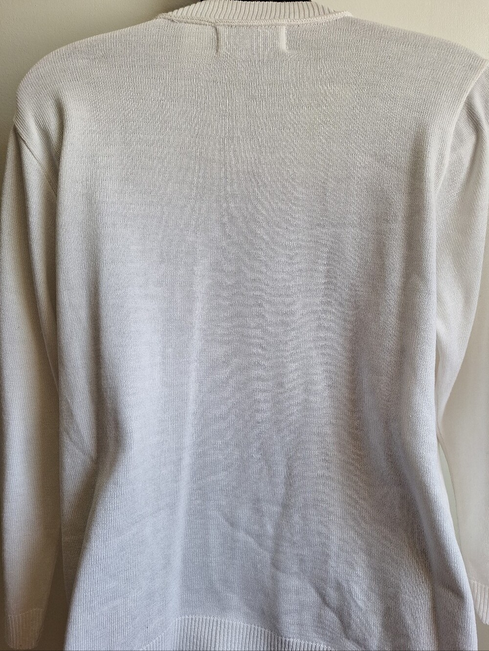 Vintage Alfred Dunner White Open-Front Cable Detail Cardigan Sz S - Picture 2 of 6